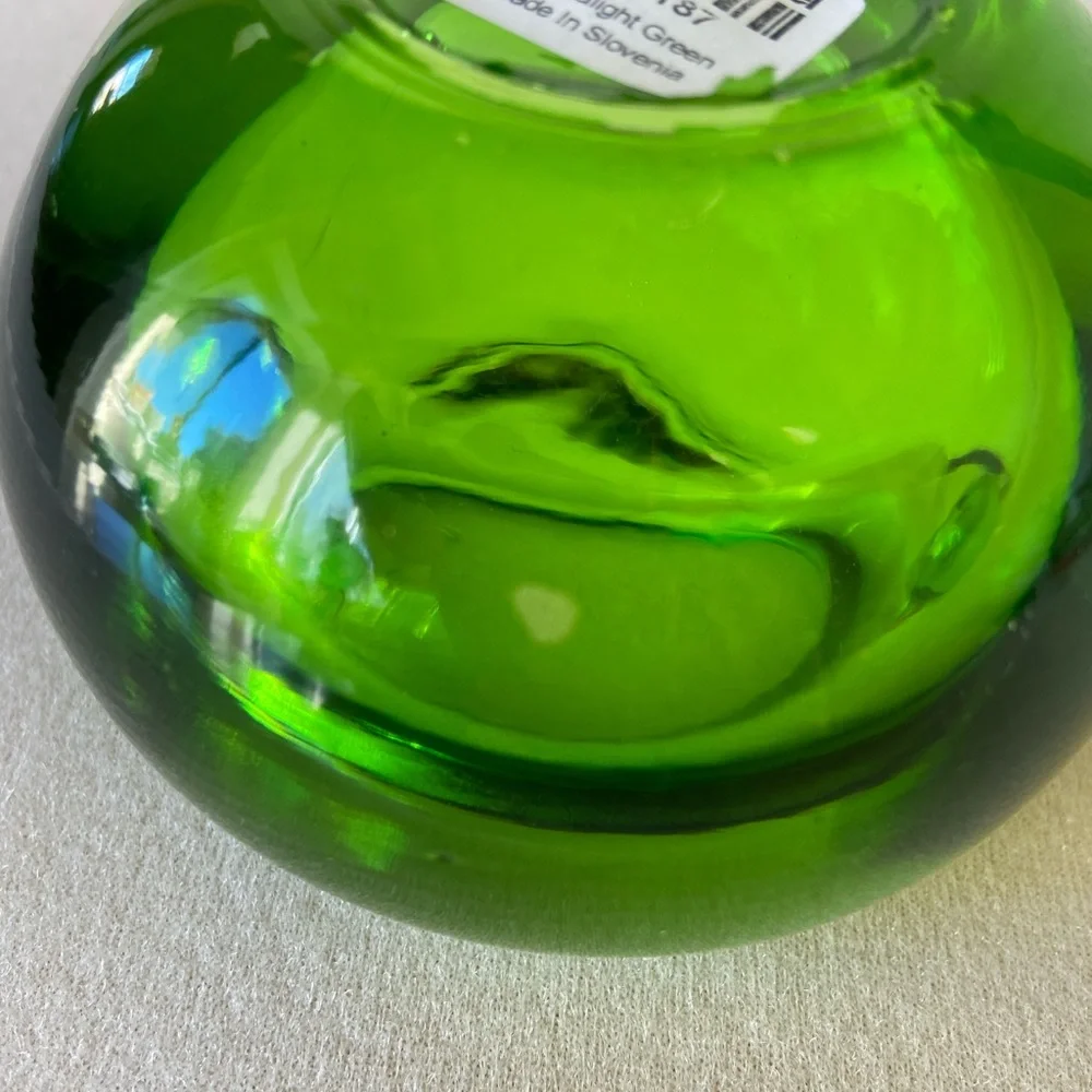 (2) Crate&Barrel green glass tea lights